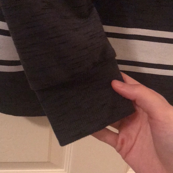 Charcoal Grey “Hockey Stripe” Long-Sleeve Shirt - Picture 3 of 4